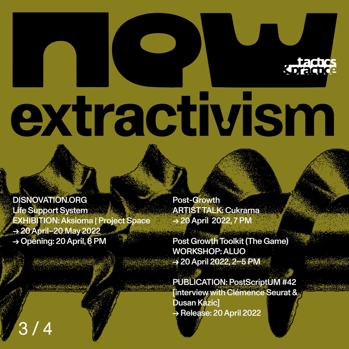 aksiomaorg's tweet photo. Next up in the 3rd #NewExtractivism set, @disnovation will be joining us on 𝗔𝗽𝗿𝗶𝗹 𝟮𝟬 to test the limits of technology, politics and our imaginations with a series of activities &amp; a publication on their #PostGrowth project. 𝗦𝗮𝘃𝗲 𝘁𝗵𝗲 𝗱𝗮𝘁𝗲! https://t.co/3E6iTweepT https://t.co/tm2r6MV09b