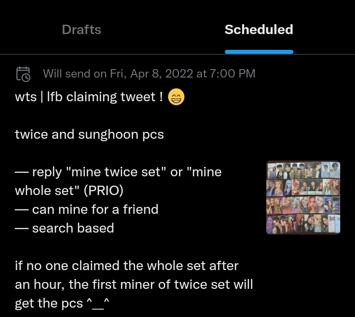claiming tweet scheduled !! GOODLUCK 💗💗💗