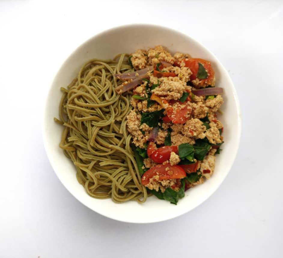 Natachyy's tweet photo. Edemame pasta with scramble tofu sauce  #plantbased https://t.co/AZmX4VnnpG