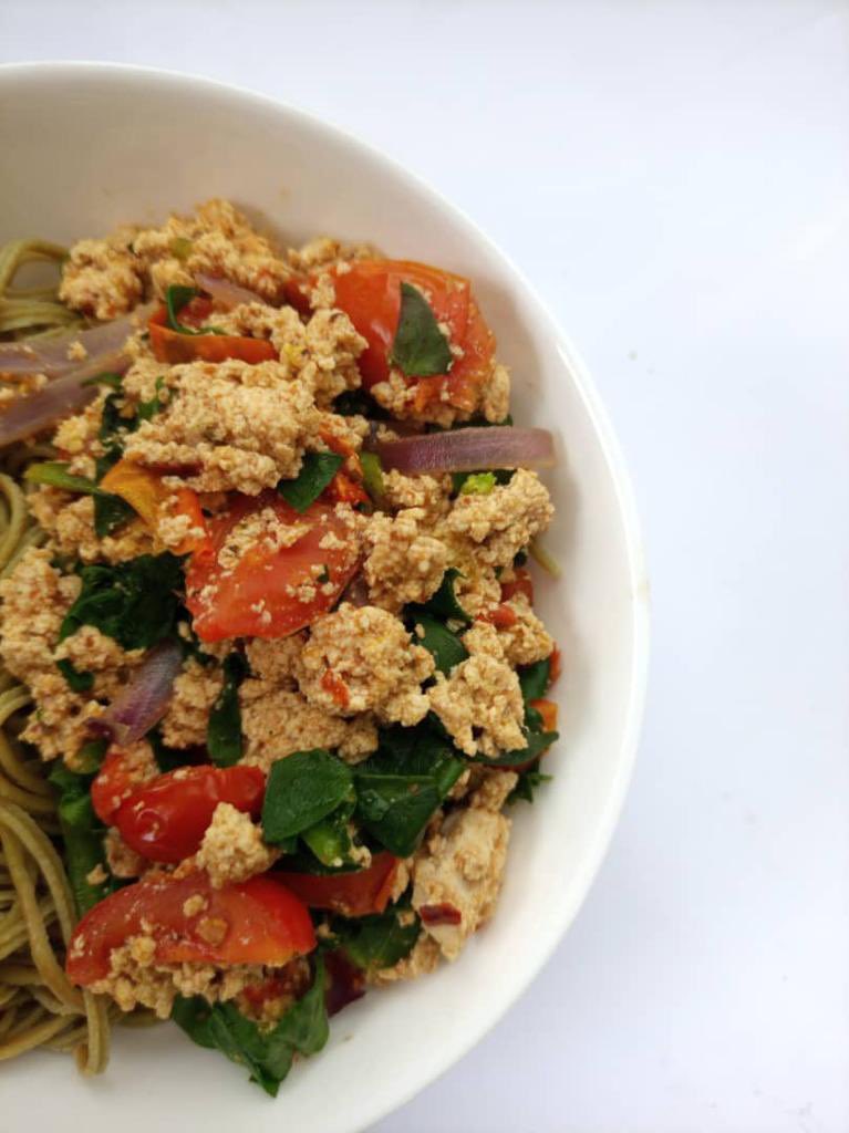 Natachyy's tweet photo. Edemame pasta with scramble tofu sauce  #plantbased https://t.co/AZmX4VnnpG