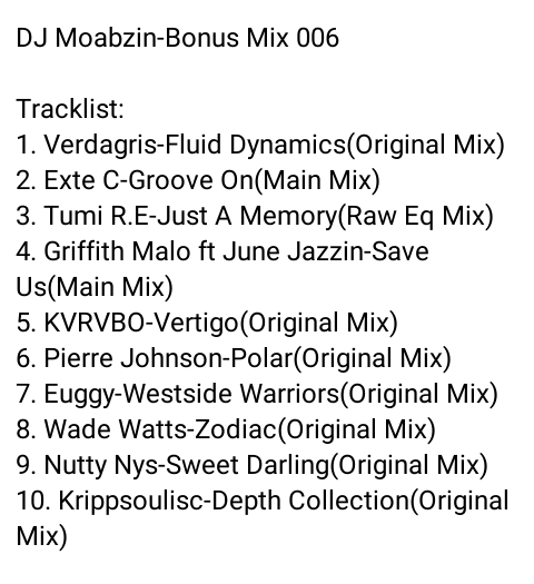 DJMOABZIN_EB's tweet photo. DJ Moabzin-Bonus Mix 006
Link:
https://t.co/RCBi31rwlP
Bonus Guest Mix by @Shades___
Link:
https://t.co/qUGMrVPa3n
Enjoy!!!๐
#BonusMixes
#DeepHouseIsLife https://t.co/hjUxvSeDAO