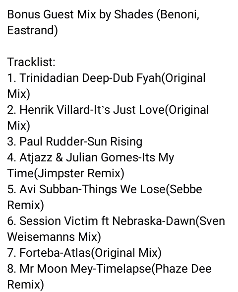 DJMOABZIN_EB's tweet photo. DJ Moabzin-Bonus Mix 006
Link:
https://t.co/RCBi31rwlP
Bonus Guest Mix by @Shades___
Link:
https://t.co/qUGMrVPa3n
Enjoy!!!๐
#BonusMixes
#DeepHouseIsLife https://t.co/hjUxvSeDAO