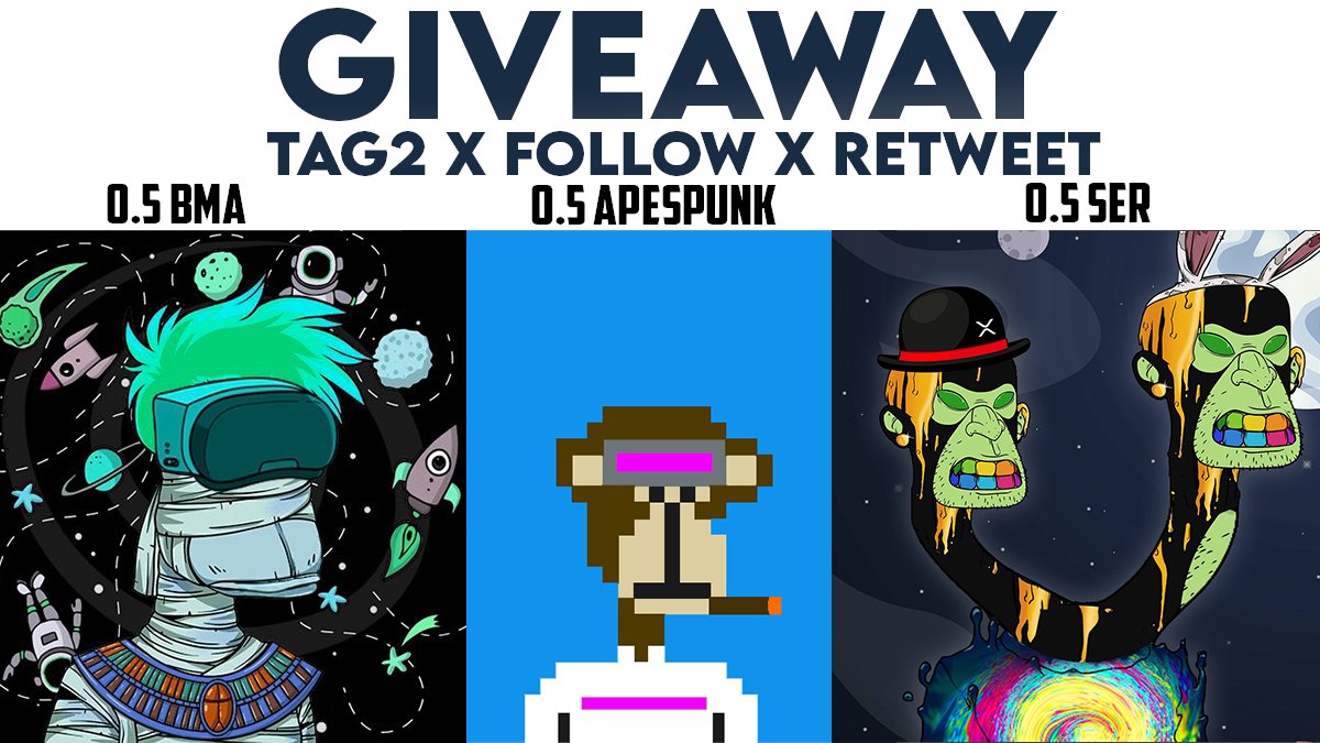 XrplApeClub's tweet photo. We’re giving away 0.5APESPUNK/0.5BMA/0.5SER! 
 🏆2 WINNERS🏆

What you need to do? 

❶ Retweet this post

❷ FOLLOW @XrplApeClub 

❸  TAG 2 FRIENDS

GOOD LUCK! GIVEAWAY WILL RUN 72HOURS https://t.co/0c8b5o46Vx