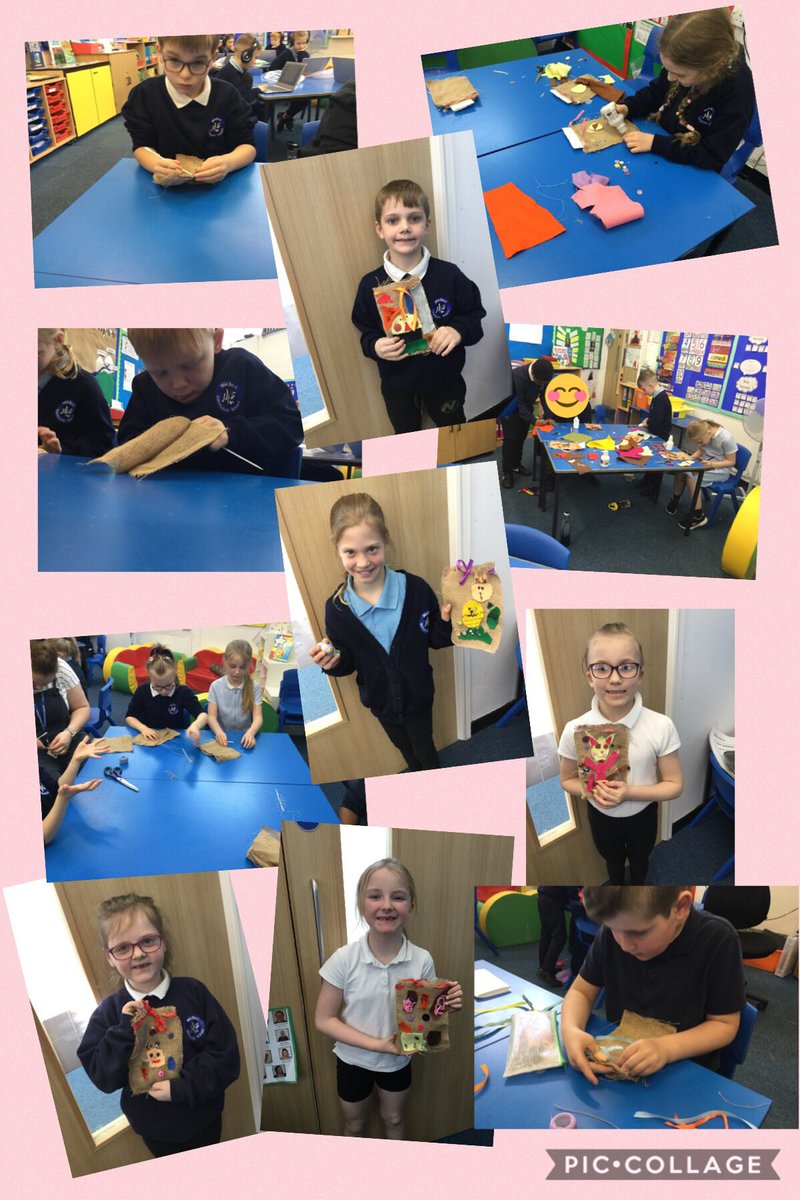 MrsIWB's tweet photo. We have been working hard in our D&amp;T lessons this half term creating our own Easter bags! Sewing was quite tricky to get the hang of at first 🐣 @Wild_Bank @TrustVictorious https://t.co/FKymXvB097