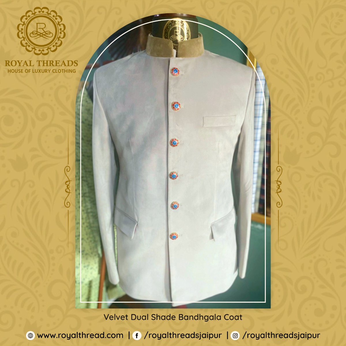 RoyalThreadsjpr's tweet photo. Buy Unique Rich Look Trendy Velvet dual shade Bandhgala coat.
Perfect gift for the perfect man or just as a personal treat

Item name: Velvet dual shade Bandhgala coat
.
#royalthreads #threads #Jodhpuricoat #Jodhpuri #coat #indianwear #buttons #weddingcollection #weddingdresses https://t.co/v4d0ycmLFS