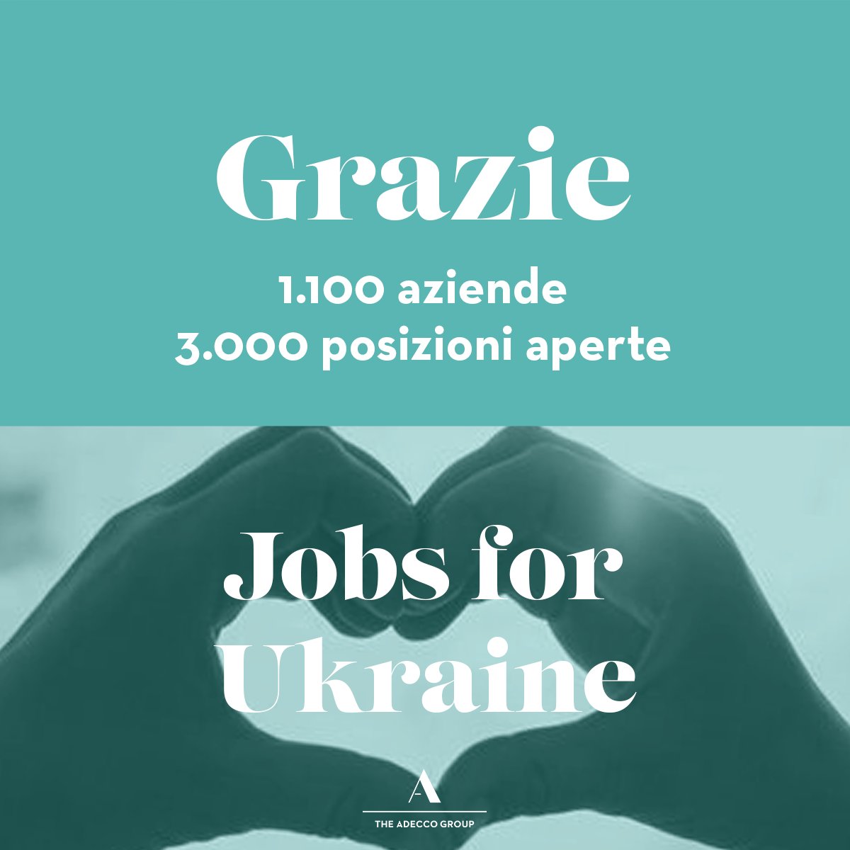 Desideriamo ringraziare le 1.100 aziende che hanno preso parte alla nostra iniziativa #JobsForUkraine, iscrivendosi alla piattaforma nata per supportare i cittadini ucraini in cerca di occupazione nei Paesi in cui si sono rifugiati. ow.ly/hl6330sgPYa
#HopeForPeace