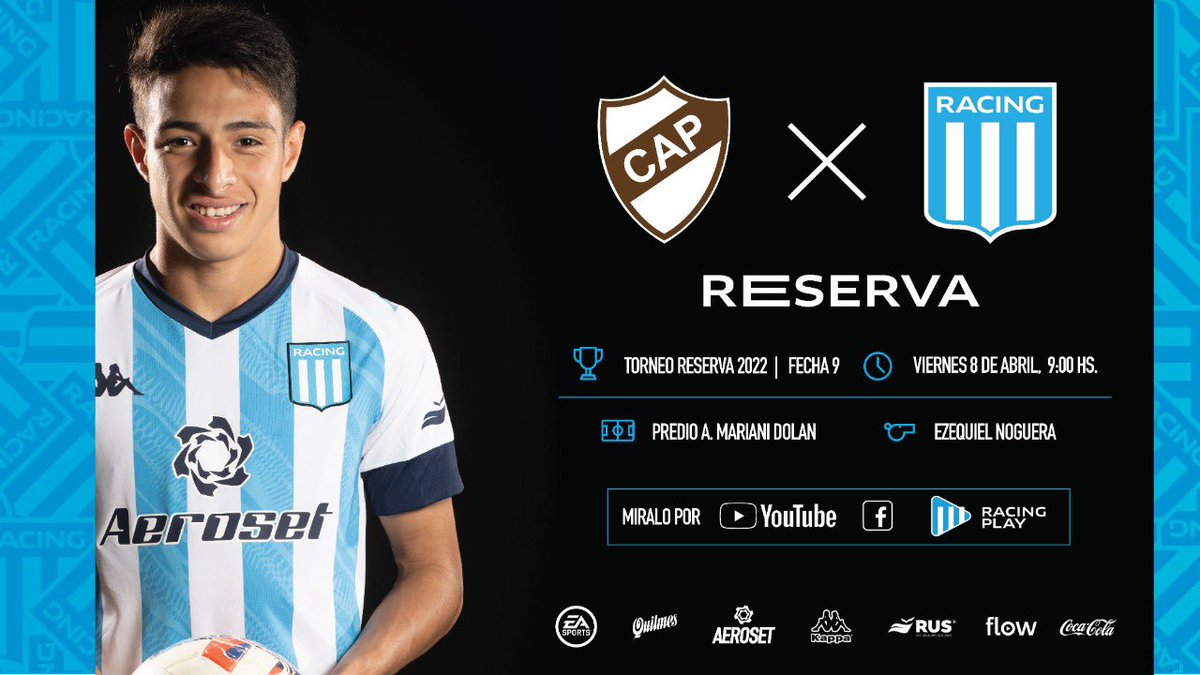 ¡Juega la Reserva y la miras en VIVO por #RacingPlay!

⚽ <a href="/caplatense/">Club Atlético Platense</a> 🆚 @racingclub 
⏱️ 9.00 

📲 racingplay.com.ar

#VamosRacing