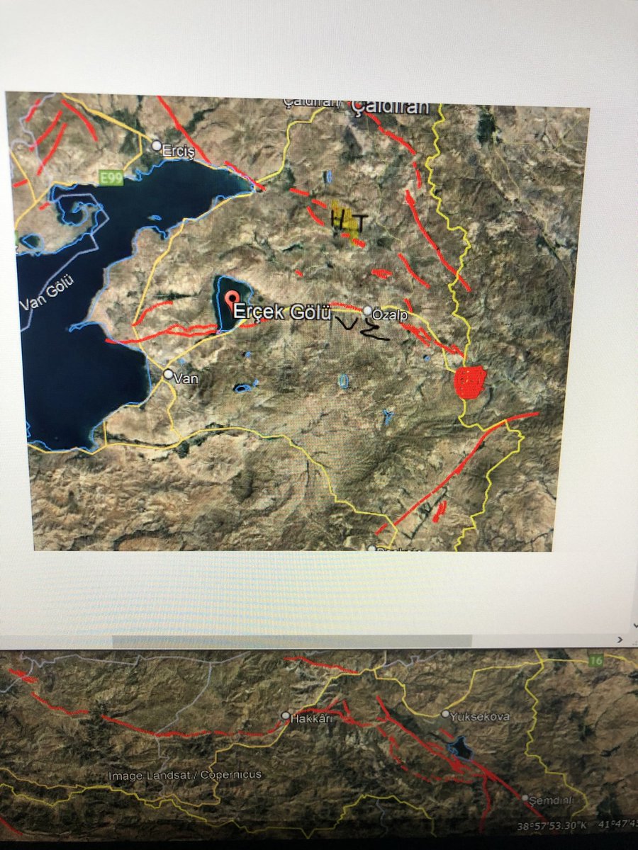 nacigorur's tweet photo. Arkadaşlar, Van- Kapıköy/Saray yöresinde 4,1’lik deprem oldu (kırmızı nokta). Deprem Hasan Timur (HT) ve Van Fay zonlarının (VZ) kesim noktasına yakın. 2011 yılında Van Fay Zonu 7,2’lik deprem üretmişti. VZ bir ters fay. Sevgiyle. https://t.co/adwWLqvJqm