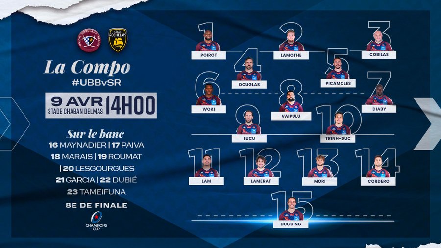 Ubb Calendrier 2023 Champions Cup : Quatre Changements À L'ubb, Un Seul À La Rochelle
