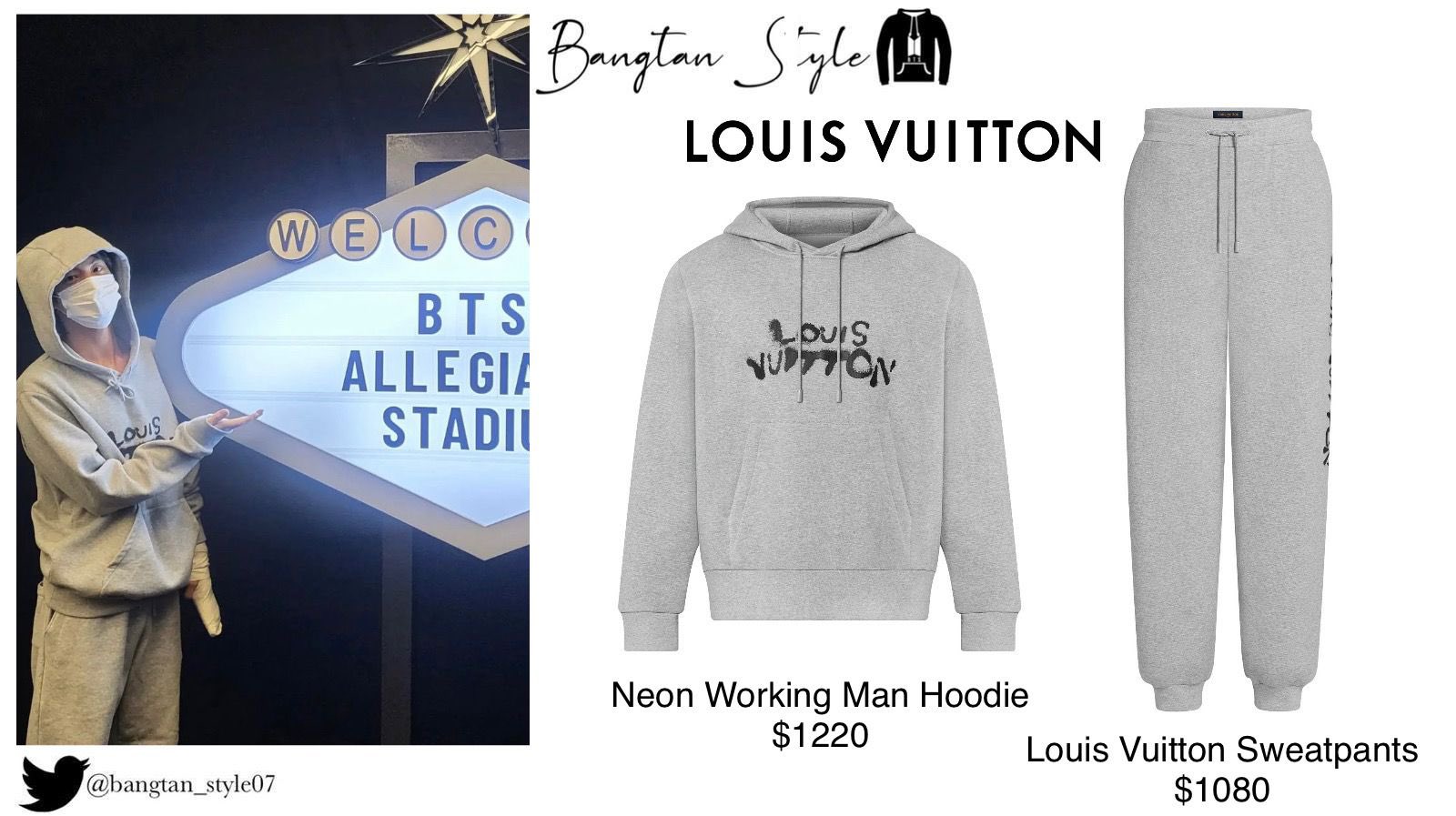 Louis Vuitton Neon Working Man Hoodie Grey