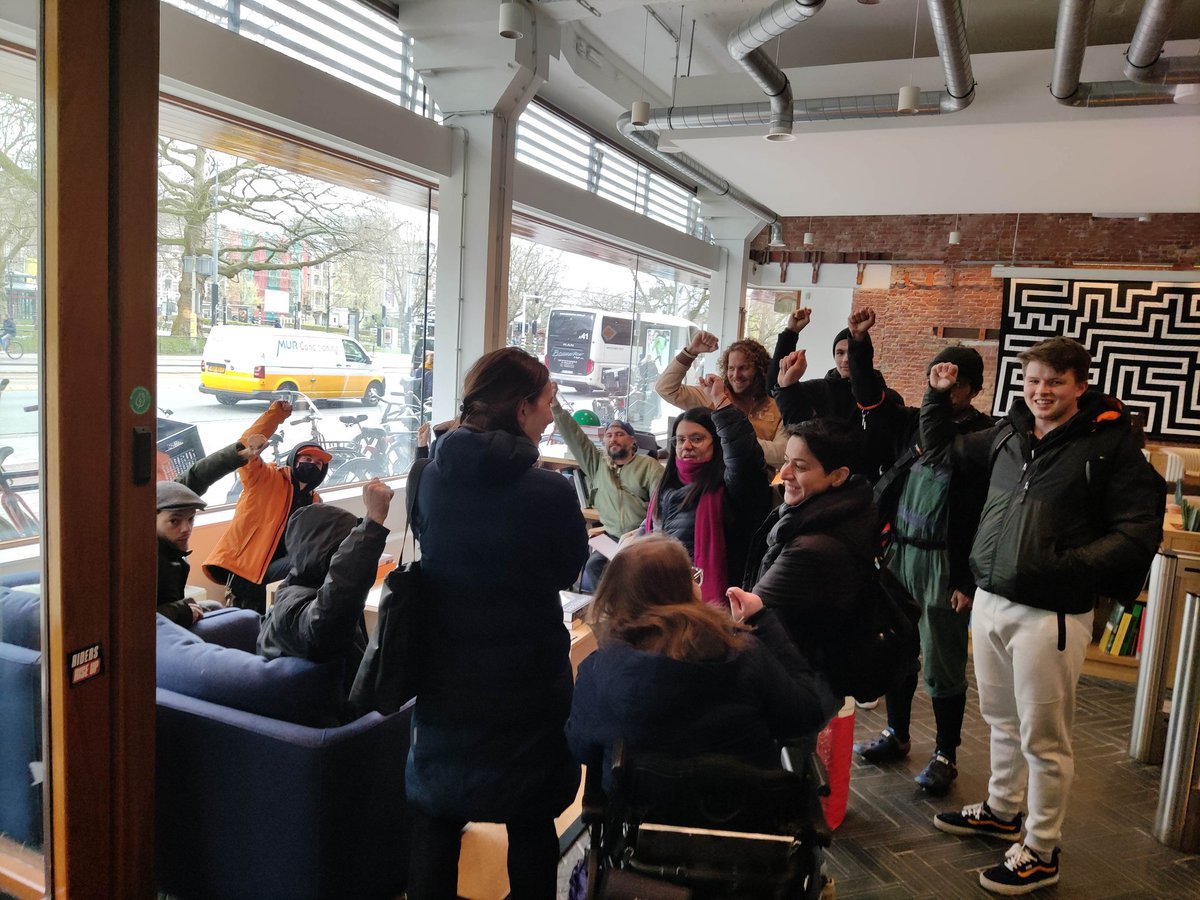 RadRiders's tweet photo. Inside gorilla's HQ demanding negotiations! https://t.co/mLO9Et1o8R