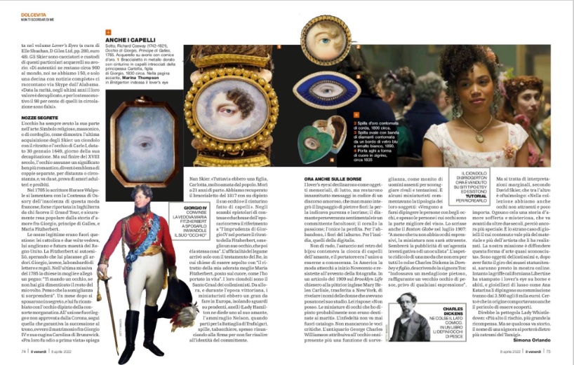 GilesLtd's tweet photo. Delighted to see our exquisite "#LoversEyes" featured in  in today's edition of magazine "Il Venerdì", attached to the main Italian newspaper "La Repubblica". 
🙏🏼Grazie mille, #SimonaOrlanda! ❤️
#SkierCollection  @consortiumbooks @DurnellAcademic 
@GrahamBoettcher @elleshushan https://t.co/PlFyMgKiaQ