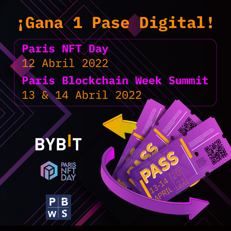 Bybit_Latam's tweet photo. 🔥 Gana un Pase Digital Combo para Paris #Blockchain Week Summit y Paris #NFT Day con un valor de €855 🎁

📍 Sigue las instrucciones ⤵️

✅ Sigue a @Bybit_ES
✅ Retwittea este post
✅ Etiqueta a un amigo

🗓 Habrá 2 Ganadores al Azar el 9 de Abril https://t.co/Zp22C96uRE