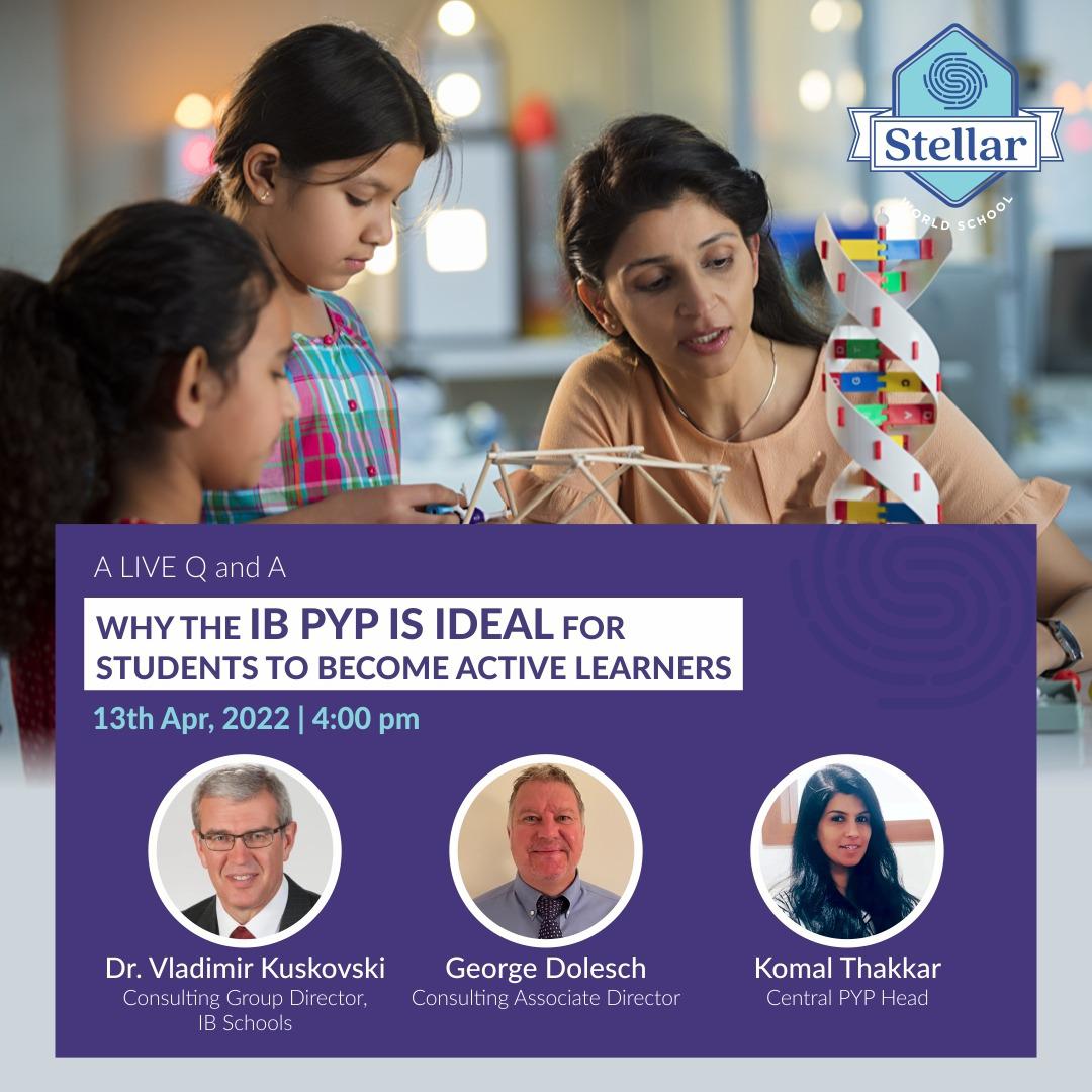 stellarwschool's tweet photo. Join the Live Q &amp; A session. 
Why the IB PYP is ideal for students to become active learners?
13th April 2022 at 4 PM
Register NOW- https://t.co/Zlo4gn2Hny
#StellarWorldSchool #IBSchool #AdmissionsOpen #webinar #InternationalSchool #IBSchoolAdmission https://t.co/YntYUxzQDN