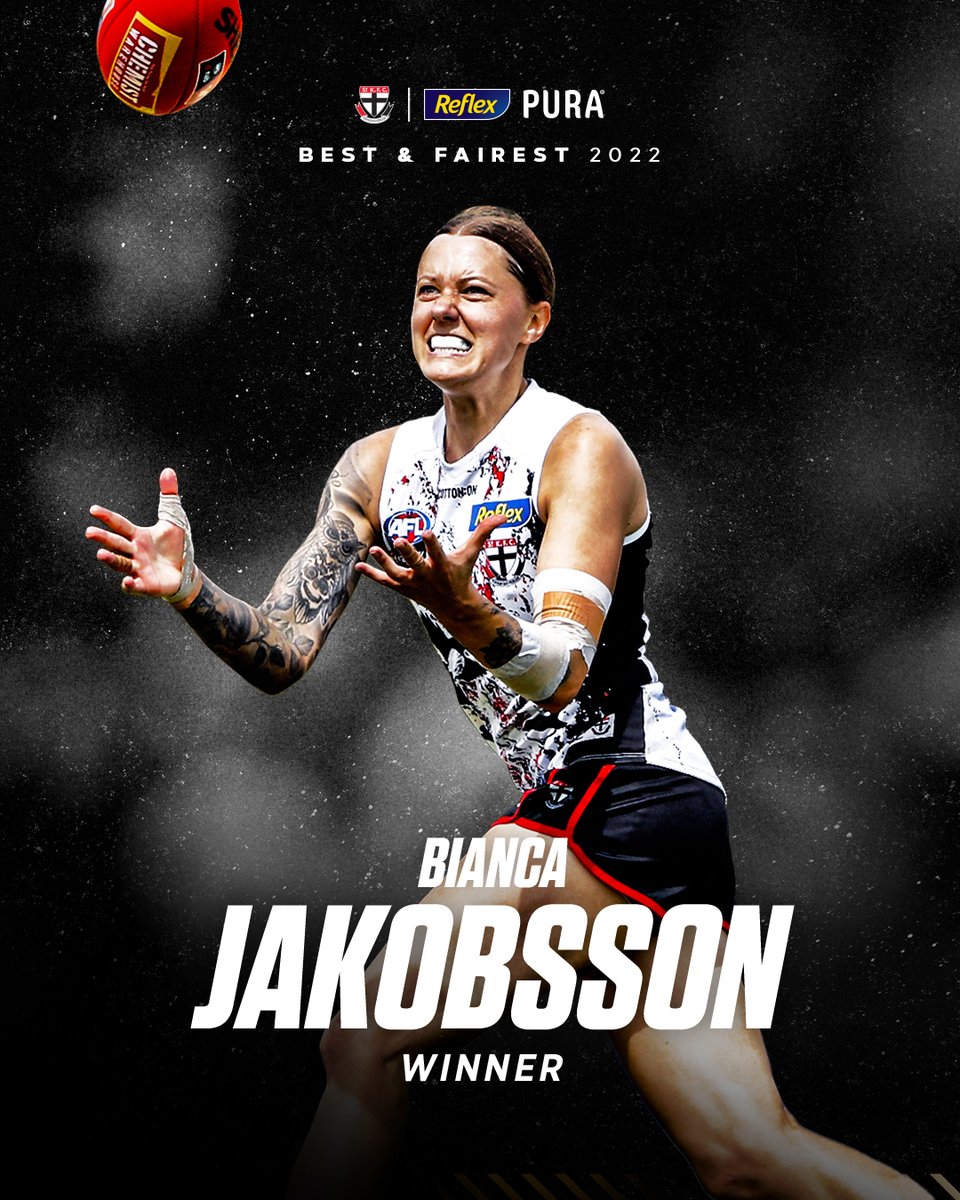 Professional, dependable, incredible ❤️ 

Congratulations to our 2022 AFLW Best &amp; Fairest, Bianca Jakobsson.

#TogetherWeRise