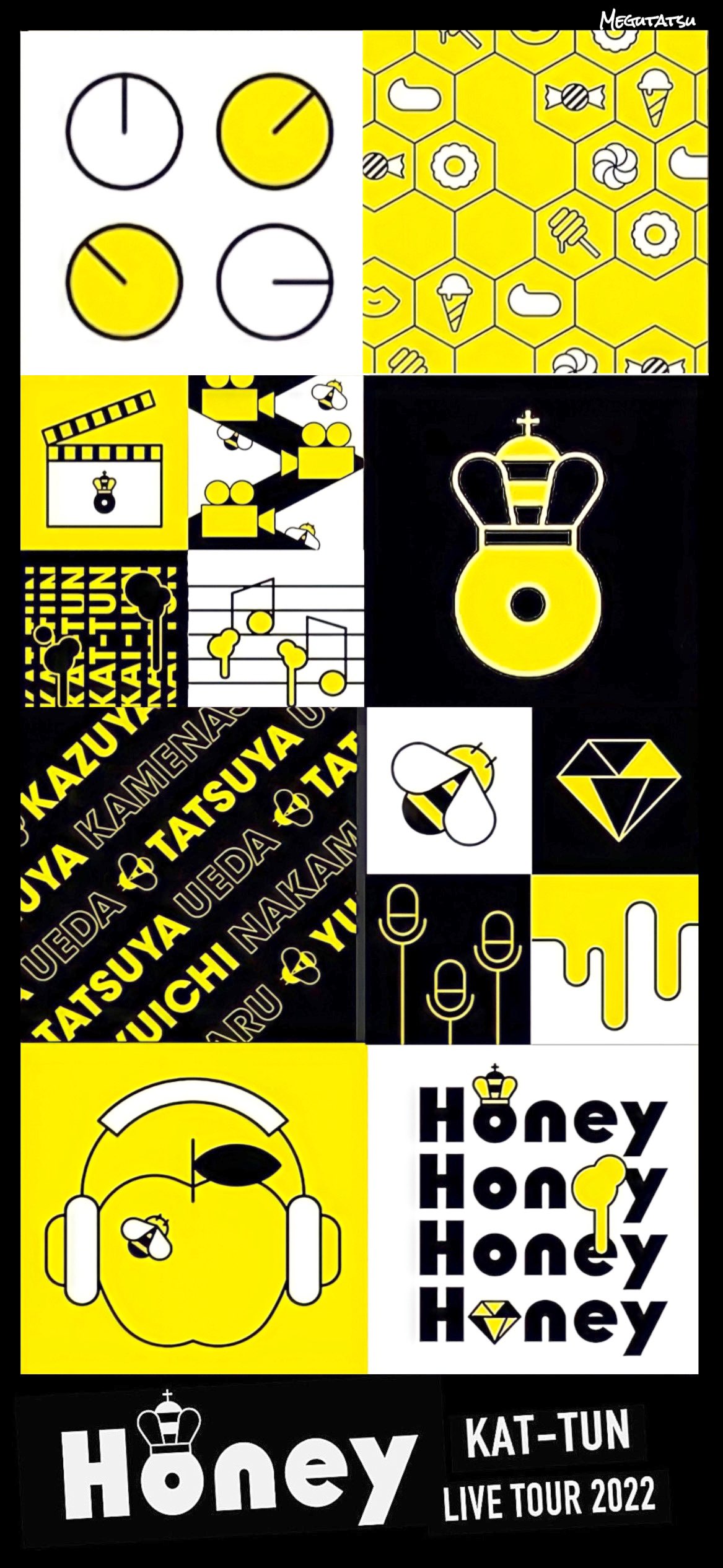 めぐたつ 龍組 V W 可愛いロゴ達で待ち受け作った Kattun Honey 上田竜也 亀梨和也 中丸雄一 T Co Seanltyyv6 Twitter