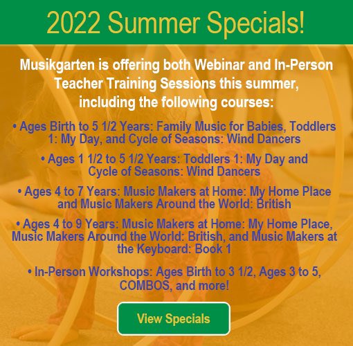 TheMusikgarten's tweet photo. 2022 Summer Specials! Visit our website for all the details! https://t.co/6cFrlS5a0I #musikgarten #teachmusic #musiceducation  #pianoteacher #thepianomusic #earlychildhoodeducation
#earlychildhooddevelopment #keyboard #musicclasses
#funmusicclasses #babies #preschoolmusic https://t.co/Cx7ZCX4hIe