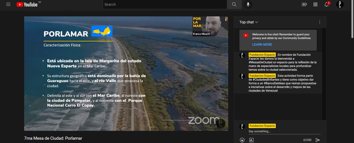 Estamos en #VIVO visita youtube.com/watch?v=5ozKH3…
 y conoce la visión de un grupo de profesionales que han desarrollado sus investigaciones y práctica profesional en la ciudad de #Porlamar