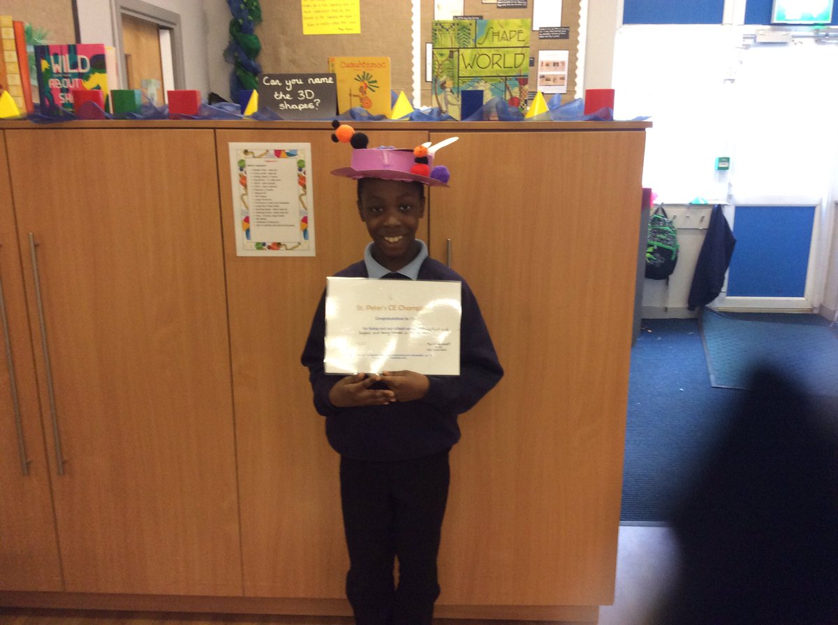StPetersYear41's tweet photo. Well done to our St Peter’s champion this week for being kind and helpful. https://t.co/XEeWpRz9u0