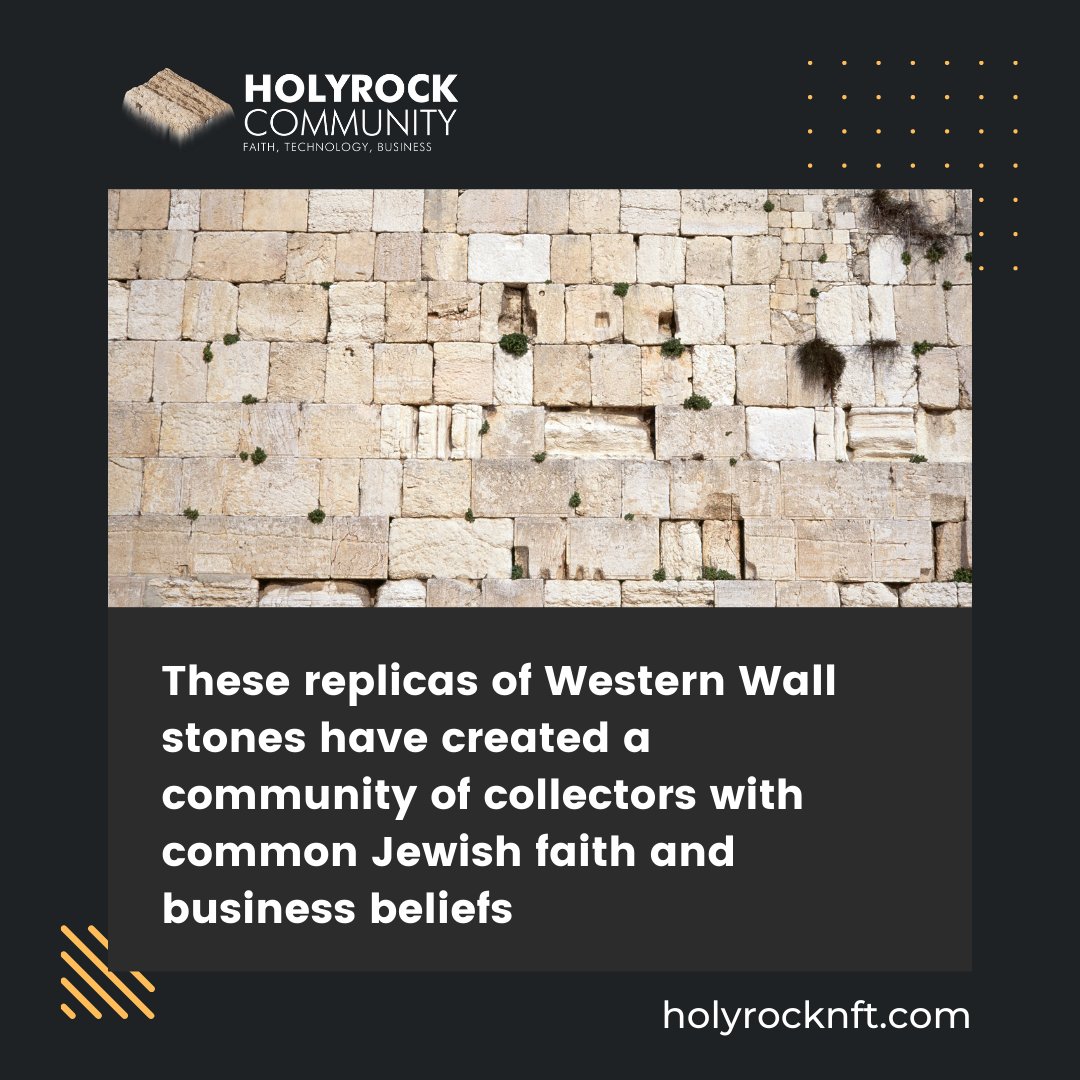 holyrocknft's tweet photo. The #HolyRock 🪨 #NFT project is limited to 1,779 rare and unique digital artworks. 👇

These replicas of Western Wall stones have created a community of collectors with common Jewish faith and business beliefs. 🤝

Get your own piece of Jewish history only on OpenSea. https://t.co/G8tcnG0YBf