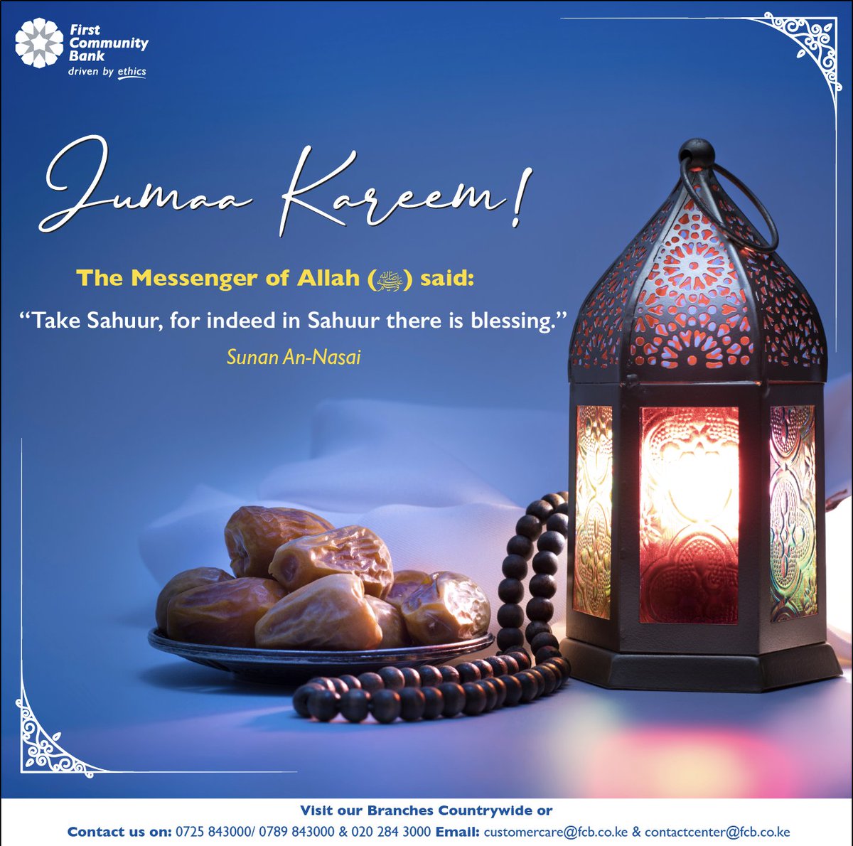 premierbank_ke's tweet photo. Jumaa Kareem to all our Muslim brothers and sisters, May Allah guide and protect you always and may He accept all our Duahs during this time of Ramadhan. #ethicsdriven #JummaMubarak https://t.co/CmpxZxe1wj