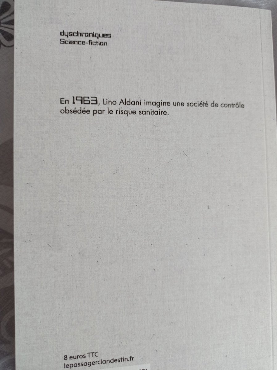 Voici une nouvelle de fiction écrite dans les années soixante par  Lino Aldani. Ça se passe à Rome. C'est très vite lu. Si dans les années 60 c'était de la fiction, aujourd'hui...