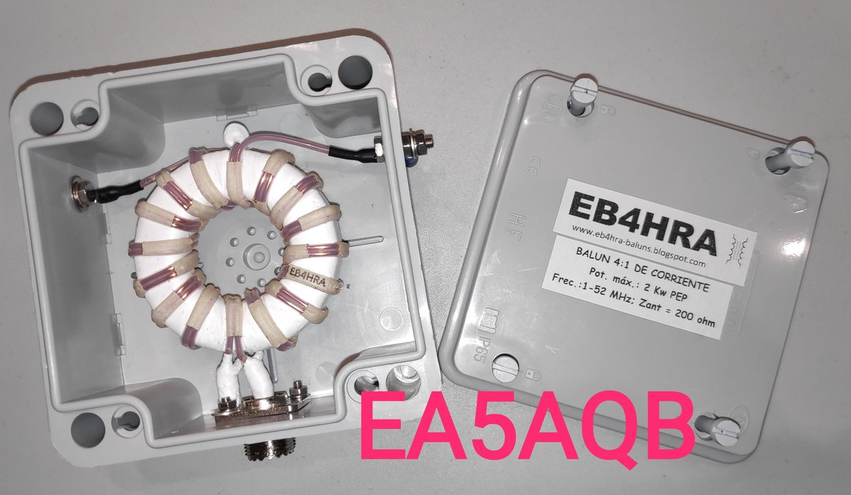 EB4HRA's tweet photo. 4:1 current balun (2 kW SSB)

https://t.co/lOEcvacx4B https://t.co/MnOojjYDgL
