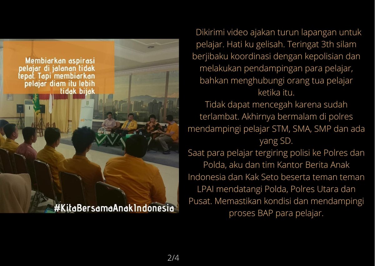 Leonita_Lestari's tweet photo. SELAMATKAN ANAK - ANAK KITA DARI KEGIATAN YANG BERBAU POLITIS |masih ada waktu untuk para orangtua untuk mencegah anak - anaknya dijadikan ALAT manusia yang tidak bertanggung jawab
.
.
.
.
Bantu RT jika berkenan, terima kasih.
.
.
#KitaBersamaAnakIndonesia https://t.co/Gbj6HcdFlq