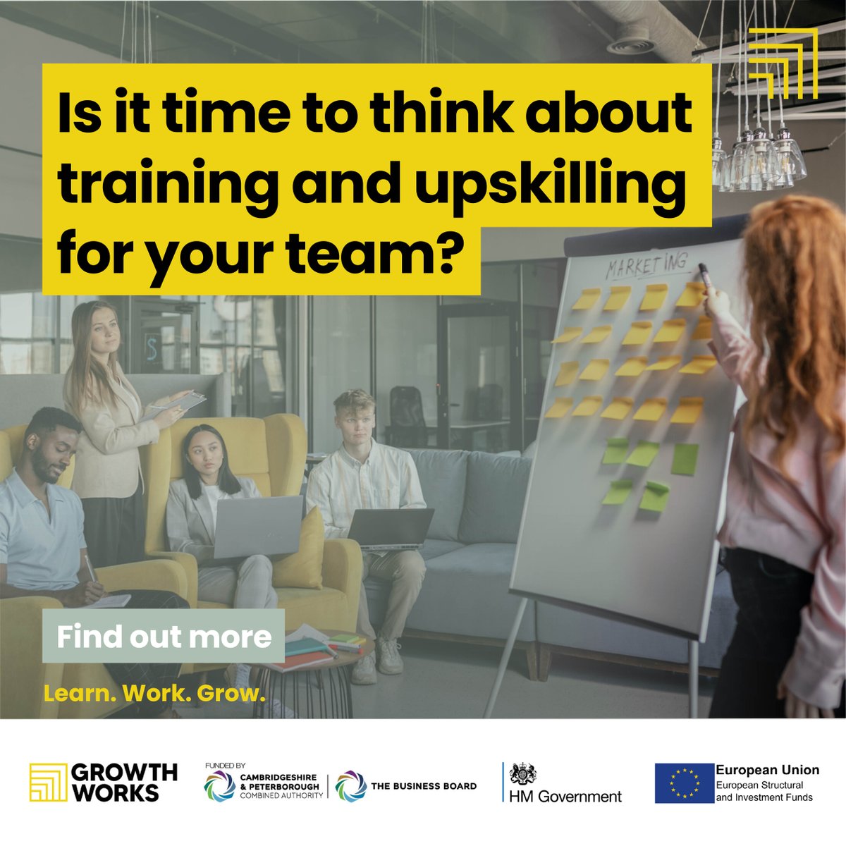 GWwS_UK's tweet photo. Is now the time for you to think about retraining, reskilling and building your workforce?
Find out more about the support available from Growth Works with Skills 👇
https://t.co/fhLGGkFYRc
#governmentfundedtraining #cambridgeshire #traininganalysis #employeetraining https://t.co/SCtYP7hhfW