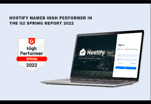 Hostifycom's tweet photo. Hostify has been named #HighPerformer in the @G2dotcom 2022 #SpringReport. Positioning us as one of the highest rated #Softwares.
A testament to the continued growth &amp; acceptance among customers &amp; users in the #VR industry.
Let us know your experience: https://t.co/EHCCFz4wx6 https://t.co/bdfS2leb5c