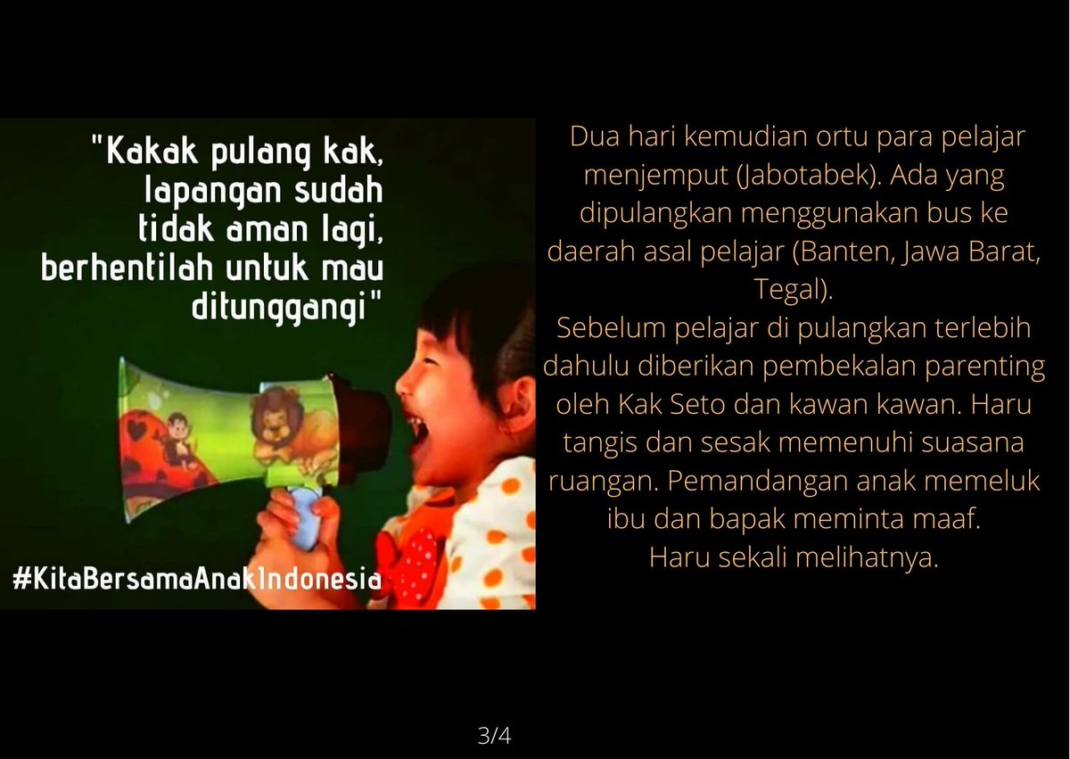 Leonita_Lestari's tweet photo. SELAMATKAN ANAK - ANAK KITA DARI KEGIATAN YANG BERBAU POLITIS |masih ada waktu untuk para orangtua untuk mencegah anak - anaknya dijadikan ALAT manusia yang tidak bertanggung jawab
.
.
.
.
Bantu RT jika berkenan, terima kasih.
.
.
#KitaBersamaAnakIndonesia https://t.co/Gbj6HcdFlq