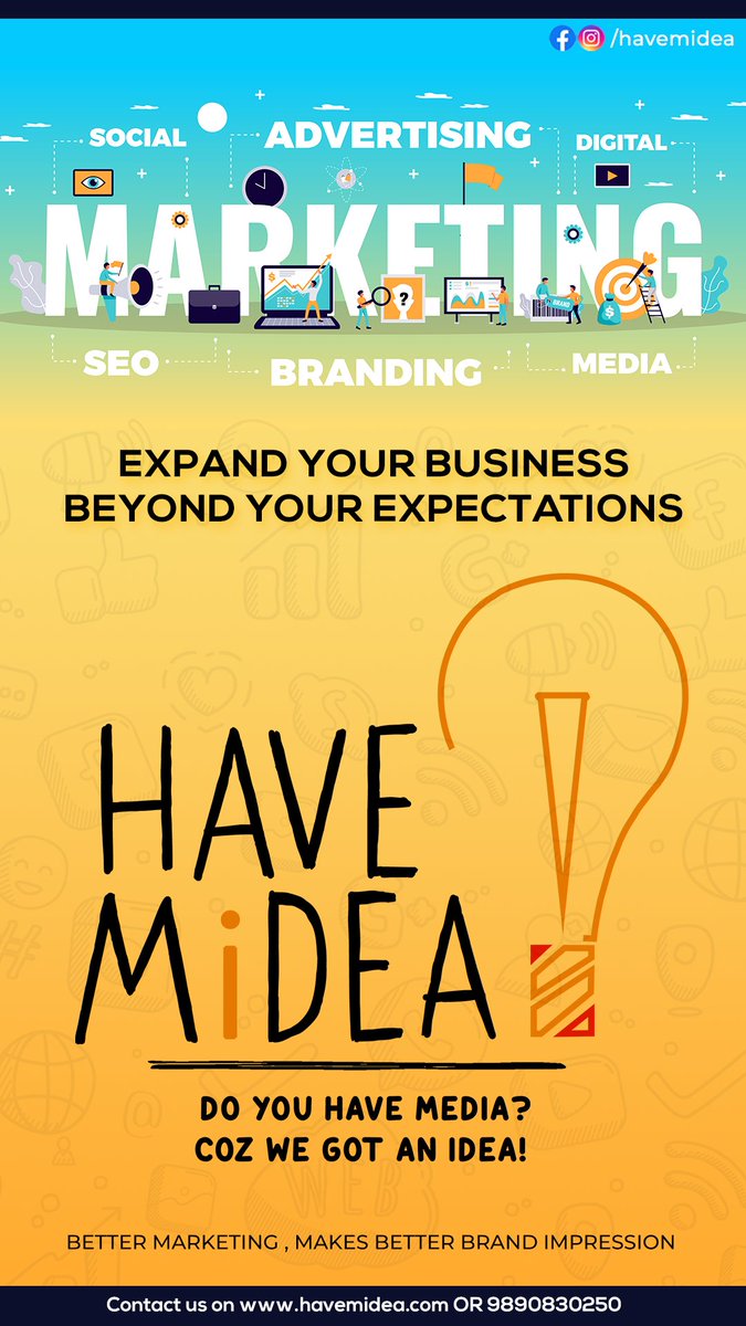 HaveMidea's tweet photo. Digital Marketing can significantly help businesses in such ways!!

1. Promote Brand Awareness
2. Target Audience Reach
3. Generate ROI
4. Increase Customer Engagement &amp; Retention

Hurry up! Contact us today!
website: https://t.co/cDFoYOZVv1
call: 98908 30250

#digitalmarketing https://t.co/byfIe97ugV