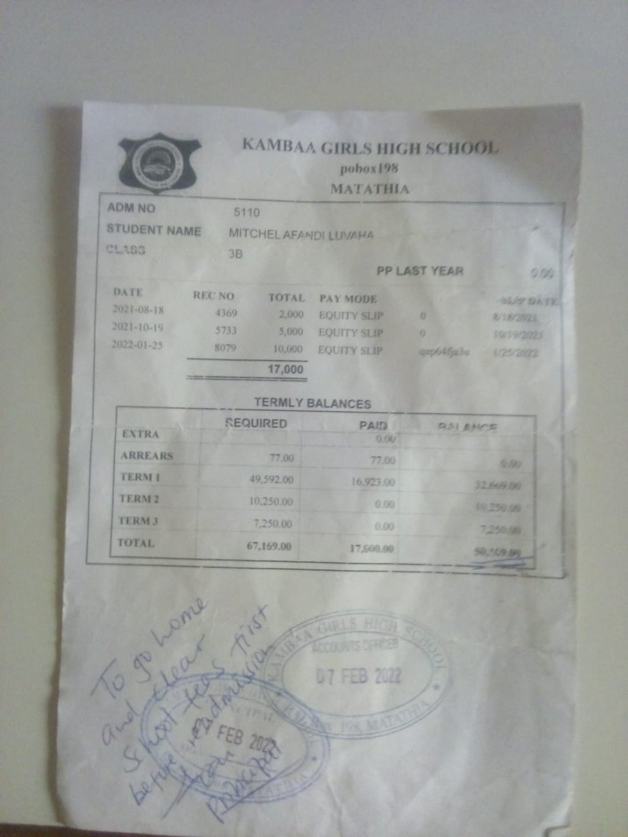 CYNTHIAMMBONE7's tweet photo. @citizentvkenya Hi am Mitchel Afandi a student at kambaa girls for the past two terms I have not been able to go to school because of school fees and yet am going to form four. Pleasehelp me pay my school fees. The principal said I must pay my school fees inorder to be allowed back to school. https://t.co/7QoCKzKUpF