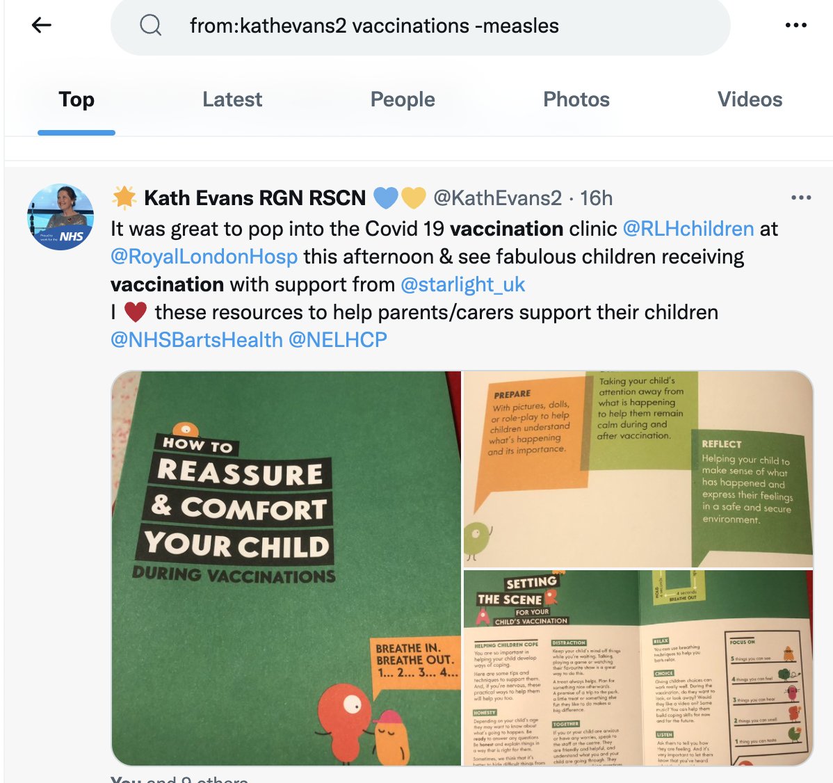 2. Find tweets on a specific topic.Keywords will keep your search results on topic.Want to find what  @kathevans2 has been saying about vaccinations?from:kathevans2 vaccinationsBut what if you want to exclude tweets about measles?Just add - to the search term:-measles