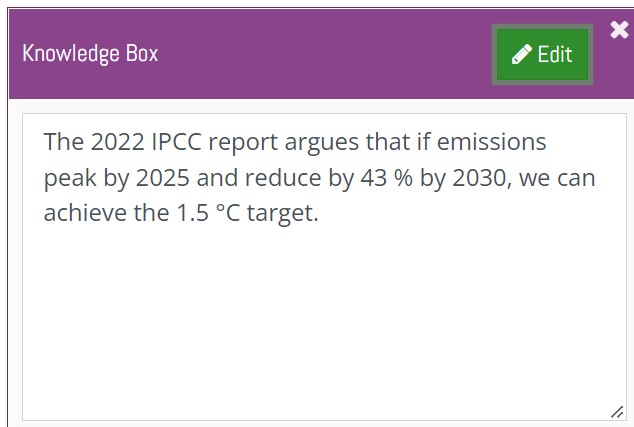 "Edit mode" is an important feature of our interactive lessons. It gives students the chance to add their own knowledge to the #argumentgraph, including recent events like the recent <a href="/IPCC_CH/">IPCC</a> report on climate change.
#criticalthinking #EndoxaLearning #edutwitter