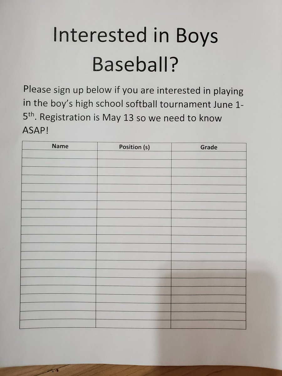 HSH_PE_Dept's tweet image. Any boys interested in playing baseball please come down to the gym and sign up. 
@HolySpiritHS