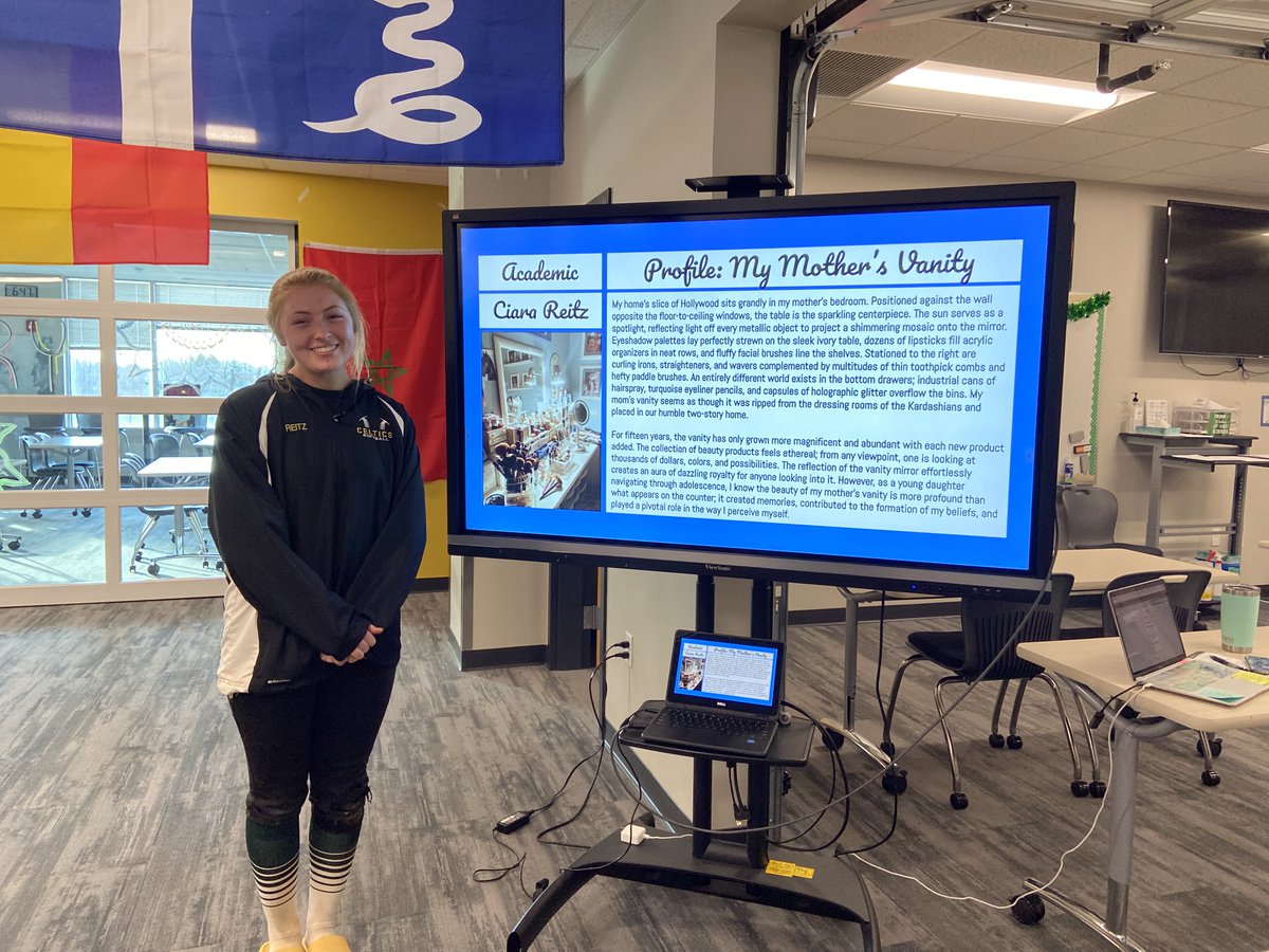 dcscollegecomp's tweet photo. @dcscollegecomp students showcased their favorite writing for our @DCSEmerald Celebration of Learning last evening. They shared selections from their academic and creative writing, as well as multimodal projects. Check out some of their fantastic work! #thedublindifference https://t.co/VN3D3mTMug