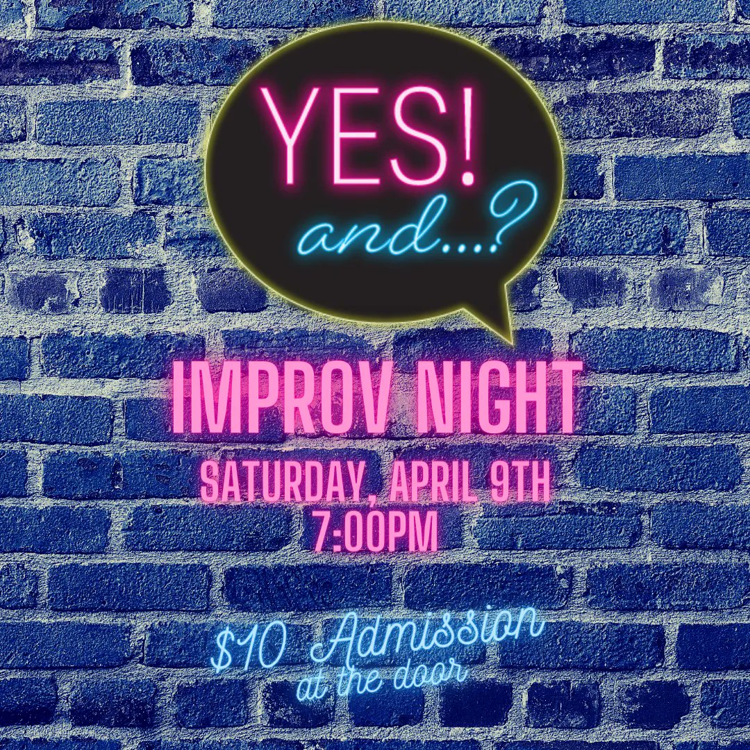 cdaleplayhouse's tweet photo. Don't forget to double check with your friends, your work schedule, your babysitter, your anxious dog, Baxter. Let them all know you plan to be to at the Cloverdale Playhouse tomorrow night (Saturday) at 7p for the "Yes, and...?" Improv show. $10 get you in the door. https://t.co/KfWT6XyQva