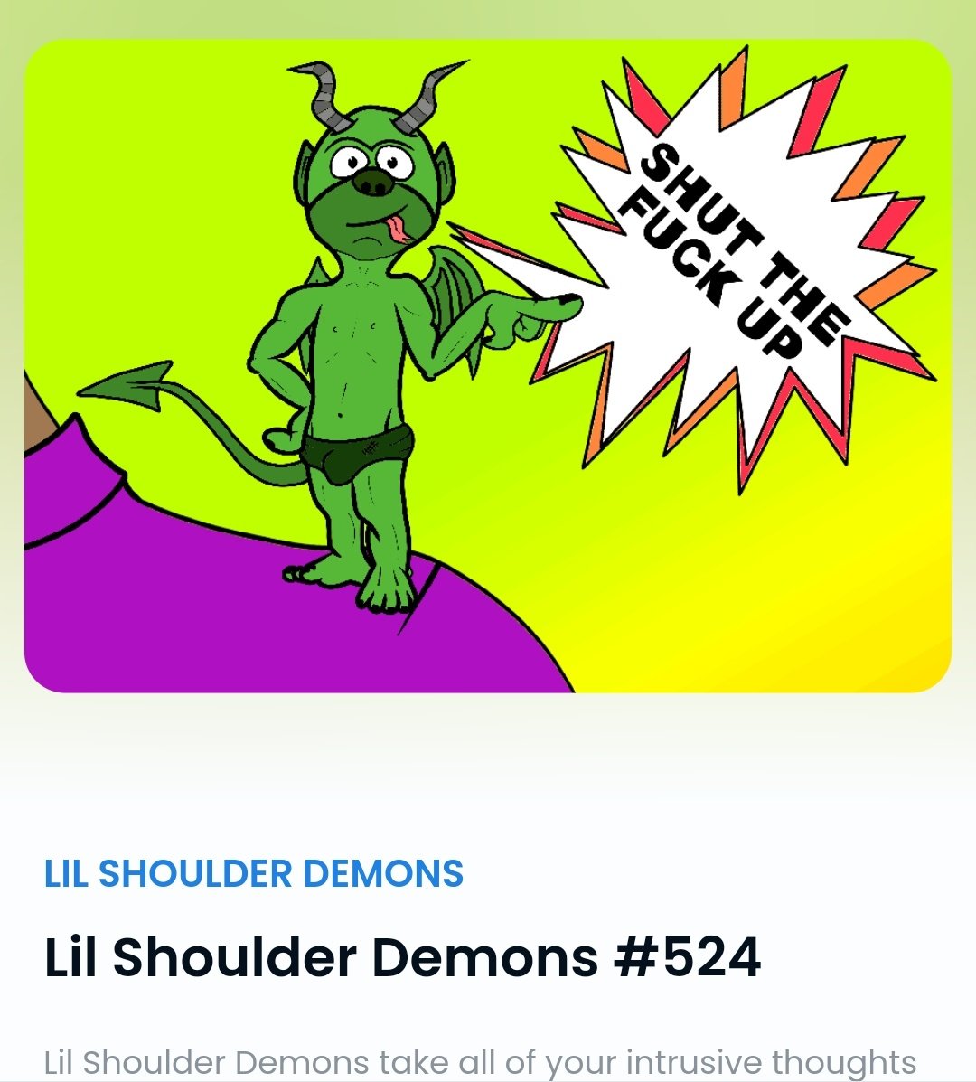 STFU and get yourself a Lil Shoulder Demon... 😈🖤
opensea.io/collection/lil…
#NFT #NFTs #NFTCommunity #NFTCollection