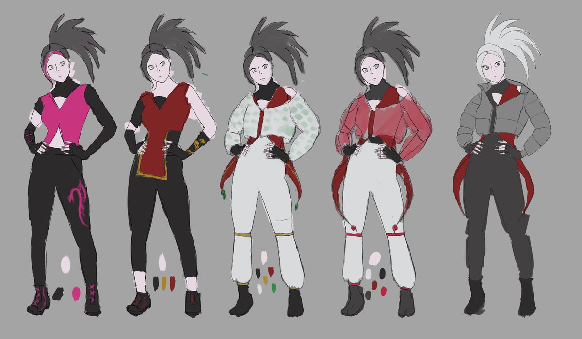 Koradelsol's tweet photo. I've done for a character I was designing. Hair inspiration is the wonderful Akali from LoL. #characterdesign #conceptart also posted on my main acc https://t.co/WeVByf2Taf