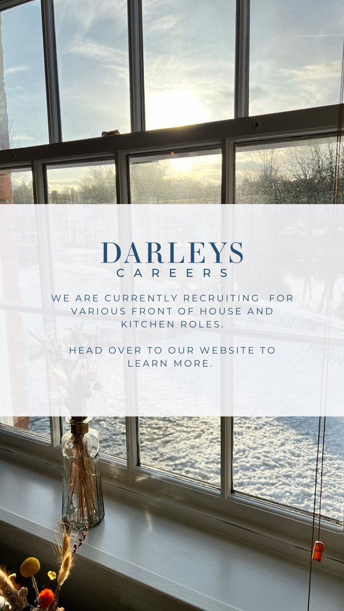 Looking for a new beginning?

We have openings for various Front of House and Kitchen roles!

Click the link below to learn more and apply:
darleys.com/careers/