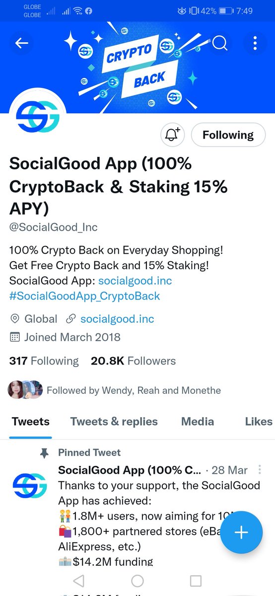 KristineCabal11's tweet photo. @SocialGood_Inc Im feeling lucky SG.. Hoping to win 🙏🏼🙏🏼🙏🏼🙏🏼❤️❤️❤️ Godbless and more power ❤️❤️❤️❤️
#GIVEAWAY
#SocialGoodApp_CryptoBack https://t.co/tlQiW6qLQo