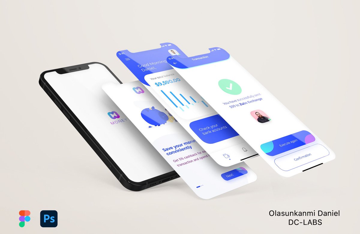 OlasunkanmiDc's tweet photo. Hi everyone 🙋🏾‍♂️, my first set of Ui screens. Started Ui about a month ago and I recreated money app by Kyle codable. 

I’d appreciate comments and contributions
Appreciations: @awosika_eniola @tolumals_ @mi_yde ,thanks for helping out.
#ui #uiux #uiuxdesign  #ASUUstrike #uidesign https://t.co/vBTbxqjDny