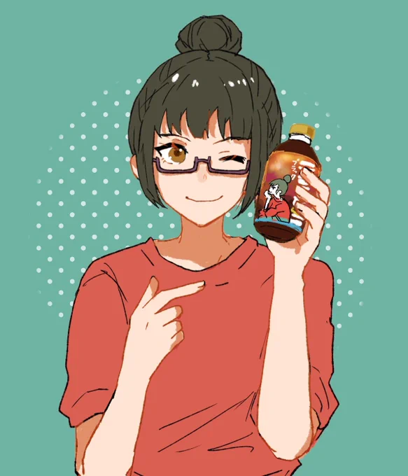 ド○ールコラボのデザインボトル楽しみだね～ということでED私服のばまきちゃん🌹👓 