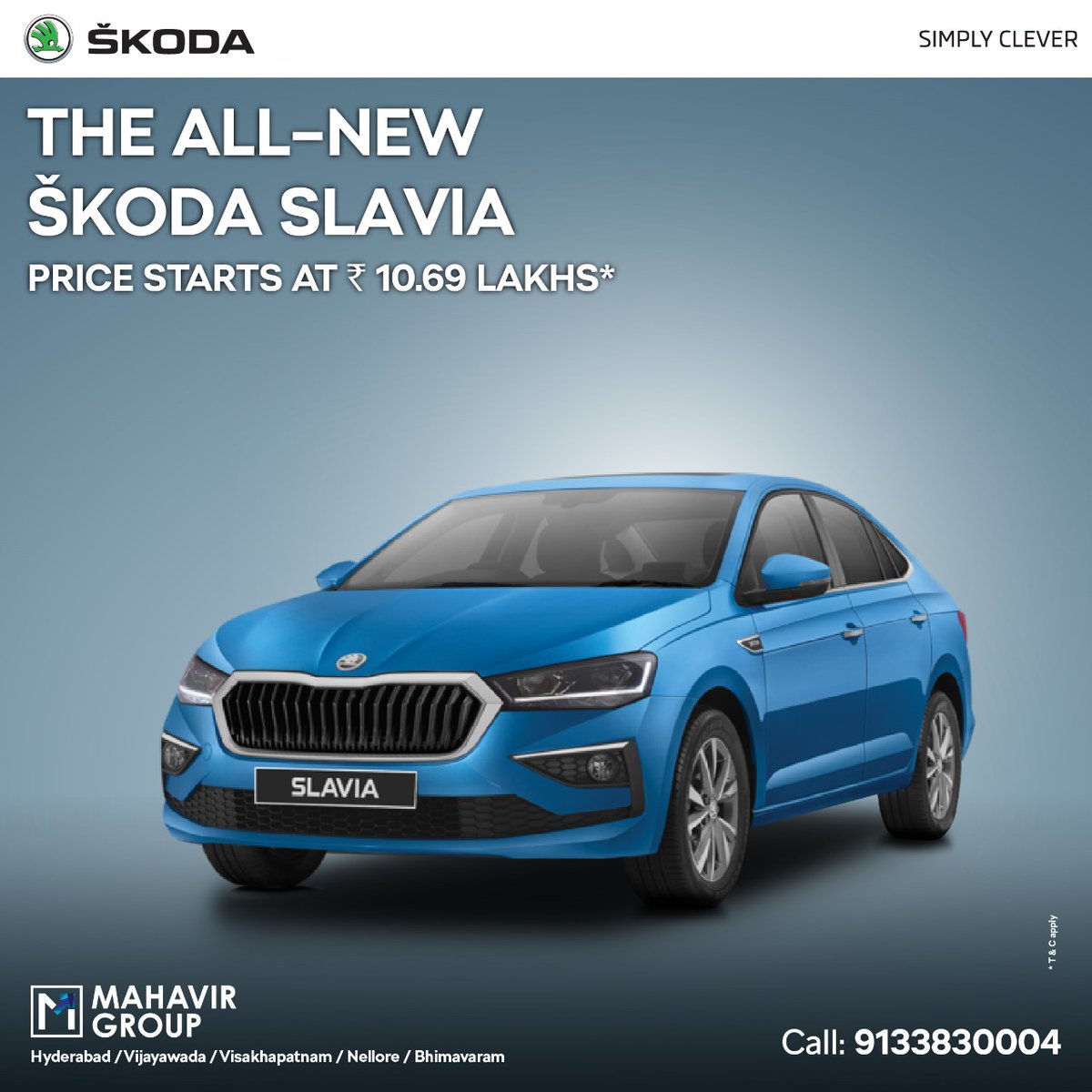 MahavirSkoda's tweet photo. The all-new #ŠKODASLAVIA is a beautiful piece of automotive excellence.
Price starts at ₹ 10.69 Lakhs* Book now from the nearest #MahavirŠKODA showroom. For more details,
call us at 9227797979 or 9133830004. Visit: https://t.co/kpX2WhZ6eS T&amp;C* Apply
 #ŠKODAIndia #DrivewithSlavia https://t.co/Zi35vfa6dm