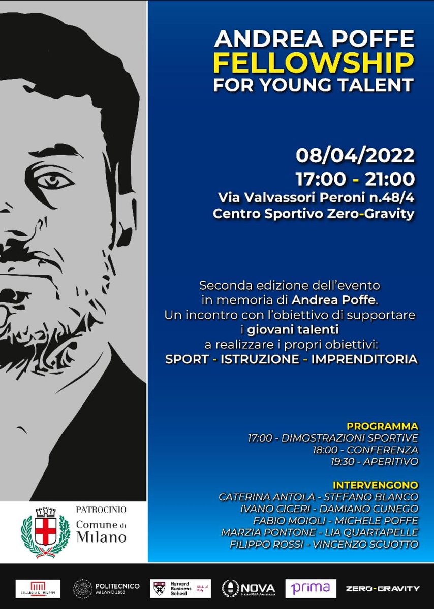 Questa sera ricordiamo Andrea Poffe un milanese di talento che ha lasciato tante tracce del suo intuito e capacità di intraprendere. <a href="/VinceScuotto/">Vincenzo Scuotto</a>