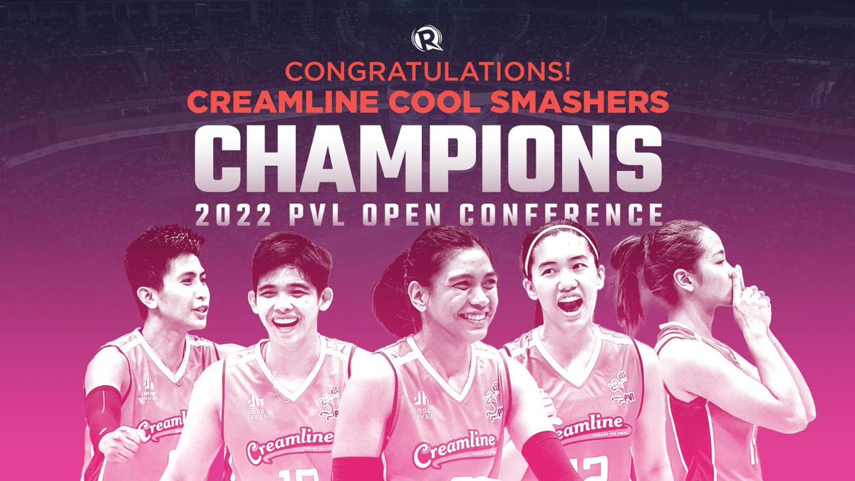 ✨ UNDEFEATED ✨ BREAKING NEWS. The Creamline Cool Smashers are your 2022 PVL Open Conference CHAMPIONS! 🏆 #PVLOpenConference2022 #PVL2022 HIGHLIGHTS: rappler.com/sports/volleyb…