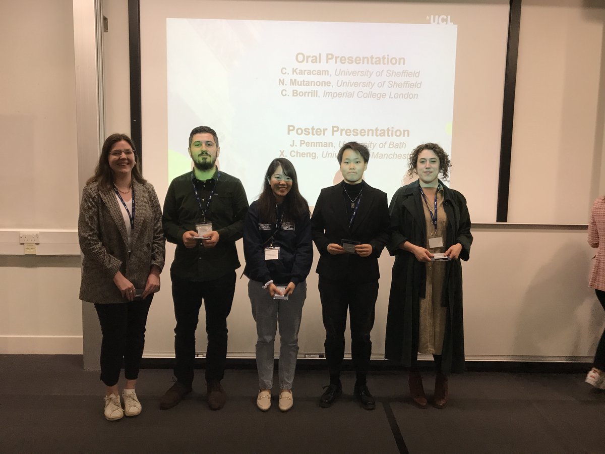 uclchemeng's tweet photo. Congratulations to all our #ChemEngDayUK2022 oral, posterflash and poster presentation winners @ucl @UCLEngineering @uclchemeng @UCLBiochemEng1 @IChemE #Awards #Winners #Research #ChemicalEnginering #BiochemicalEngineeringering 🎉🥳🏆 https://t.co/vFxUMwlQsA