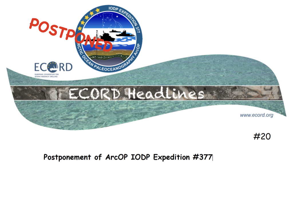 ECORD_IODP's tweet photo. With regret we inform the #IODP community that the #ArcOP #Exp377 has been postponed by two to three years by the @ECORD_IODP Council due to the uncertainties regarding safety issues with the implementation of the ArcOP expedition as currently planned.
https://t.co/vXEP8CZJwZ https://t.co/9TipMuhMJb