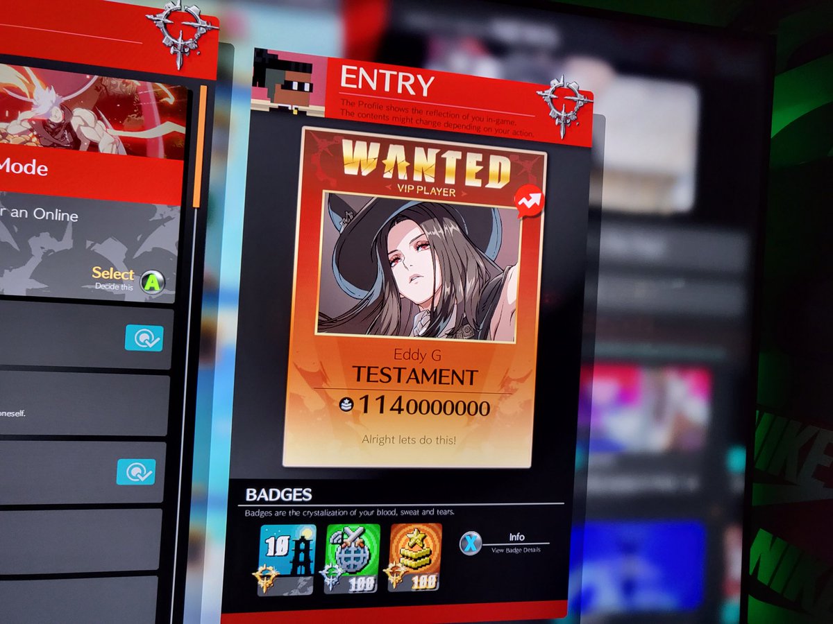 EddyGThatNJBoi's tweet photo. I did it! I finally did it! you dont know how happy i am right now! I won all 6 matches straight with #Testament and finally made it to on the celestial floor, I played my ass off for real im bout to celebrate now! 🍾 🤪 #GuiltyGearStrive #arcsystemwork #GuiltyGear https://t.co/rYIn1uOQIb